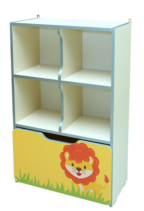 Стінка дитяча "Звірята" №8 відкрита, з полицями та шухлядою, для дидактичного матеріалу,книг,особистих речей дітей,( ТОВ ‘’АЛМАНТ’’), 600х300х950 мм.